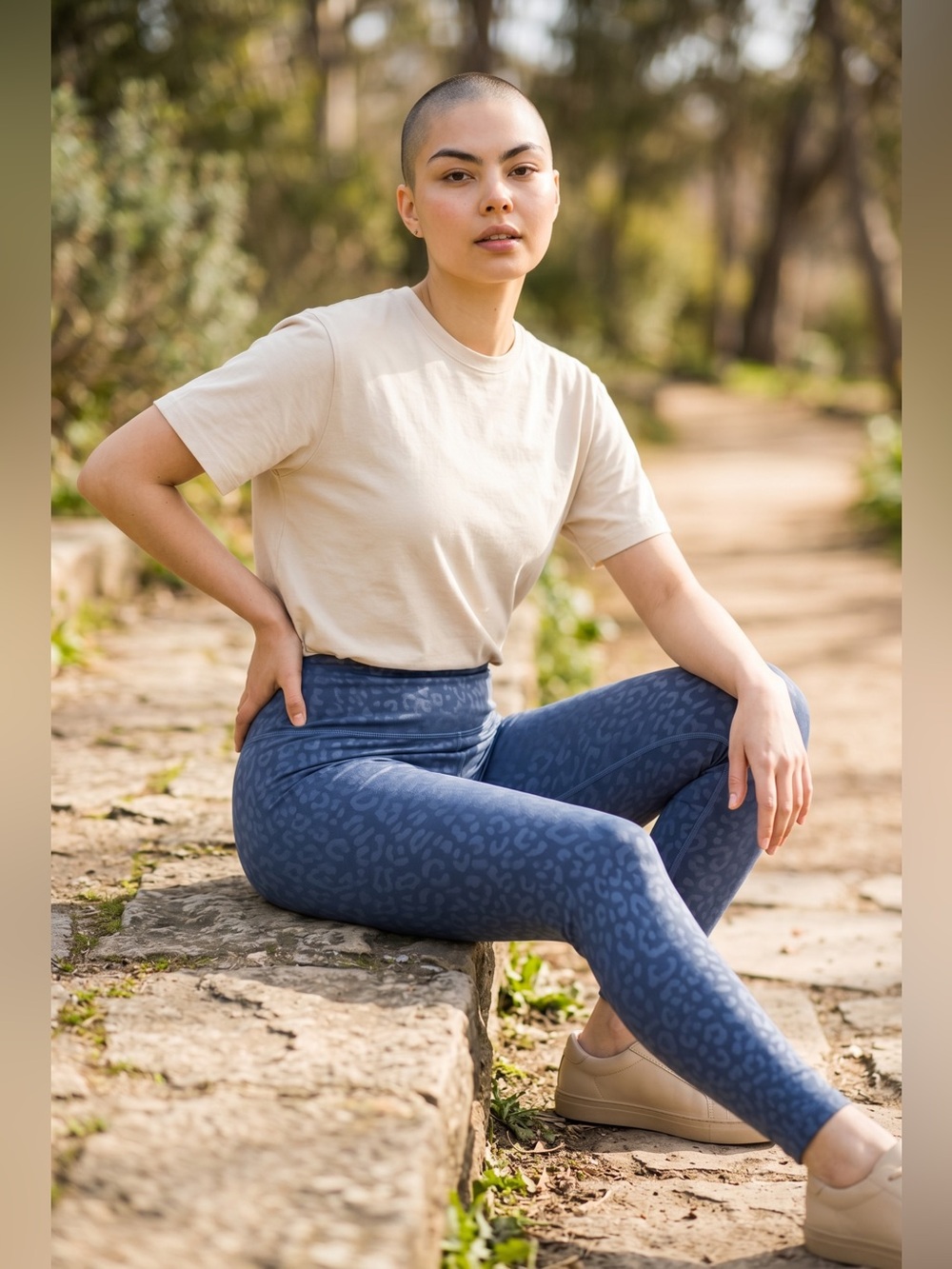 GAP Blue Leopard-Print Jeggings
